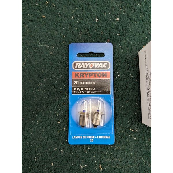 Rayovac K2-2 / KPR102 Krypton Bulb for 2AA, 2C & 2D Flashlights (2 Bulbs).