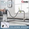 Touchless Waterfall Kitchen Faucet with Pull down Sprayer Brushed Nickel Single