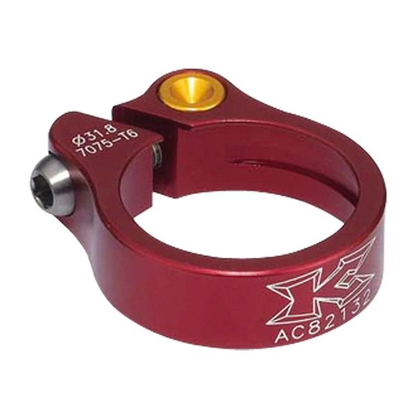 KCNC Bicycle Lightweight Seatpost Clamp Rhodolite Chromoly Bolt 31.8MM Red