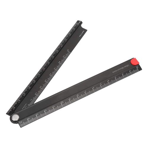 Folding Rulers, 0-300mm Aluminum Alloy Ruler Simple 90°Folding Metal Stationery Rule for Industrial Household Goods Measuring