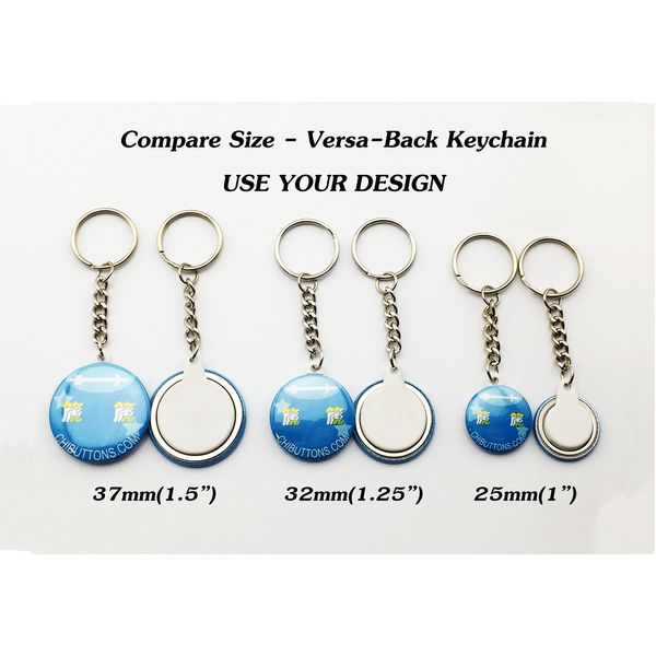 ChiButtons 37mm Versa-Back Keychain Round [Metric System] (100 Sets)
