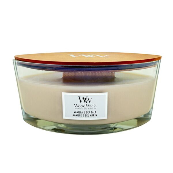 Woodwick Hearth Wick L Vanilla &amp; Sea Salt Woodwick Unisex Aromatherapy Candle Fragrance Gift Present Birthday Best Delivery