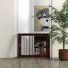 Freestanding Pet Gate with Retractable Length, 28"-75", Brown