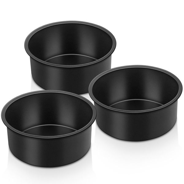 Onader 4 Inch Cake Tin Set of 3, Stainless Steel Cake Mould Round Baking Pan, Mini Layer Cake Tray for Birthday Wedding Christmas, Healthy & Non-Stick, Rust Resistant & Easy Cleaning