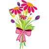 CafePress Flower Bouquet Oval Car Bumper Sticker
