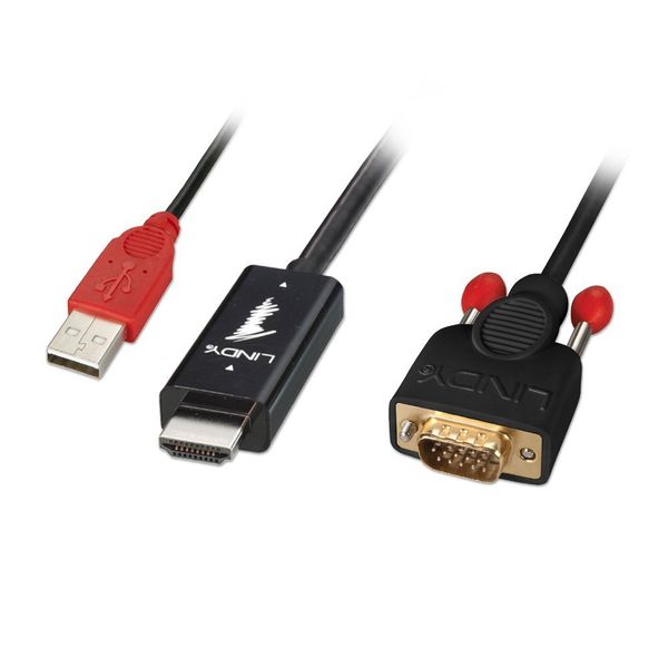 LINDY 41456 2m HDMI an VGA Kabel, Schwarz