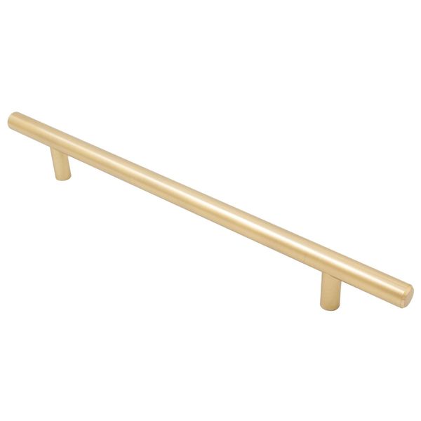 Bar Cabinet Pull, 192 Millimeters, 272mm Overall Length, Satin Brass by Stone Ha