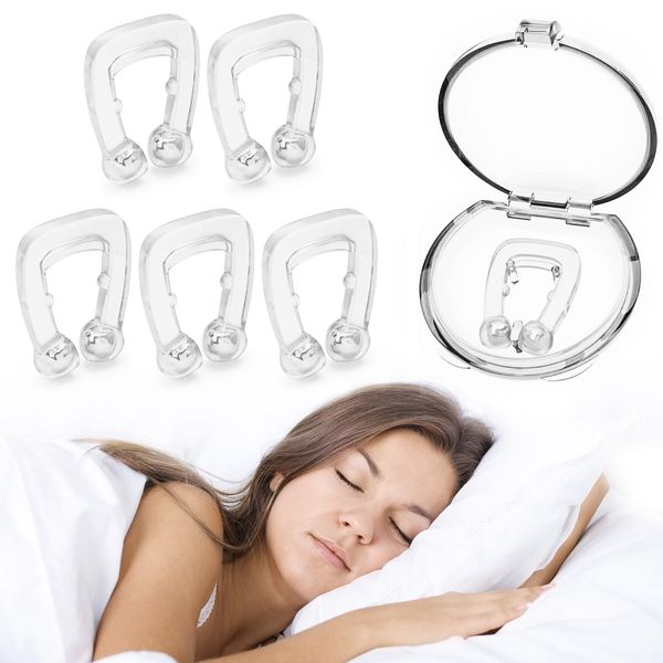 Anti Snoring Devices, Magnetic Anti Snore Nose Clip, 6 Pcs Snore Stopper, Comfortable and Flexible, Reusable Snoring Solution Nasal Dilators Snoring Aids for Men and Women