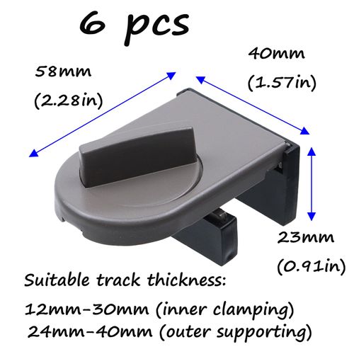 Semetall 6 PCS Adjustable Sliding Window Locks,Window Wedge Window Stop for Home Office,Enhanced Home Safety,Brown