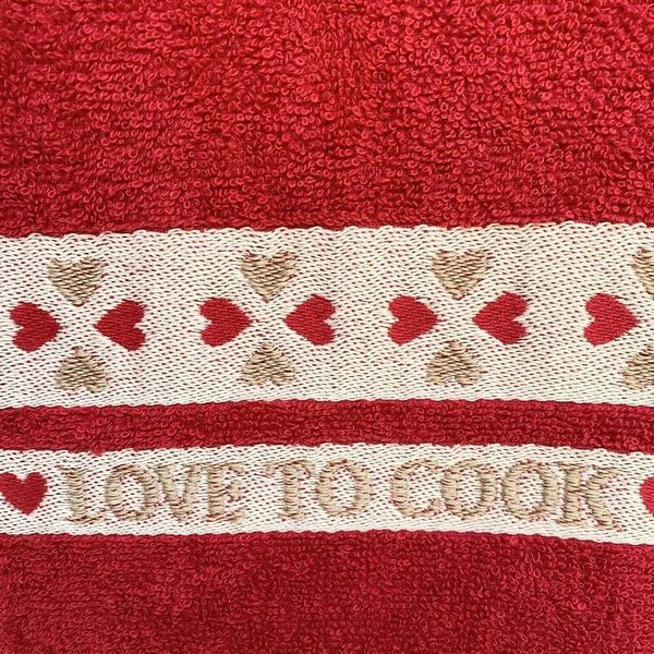 Riggs Love to Cook Red Kitchen Tea Towel - Pack of 2