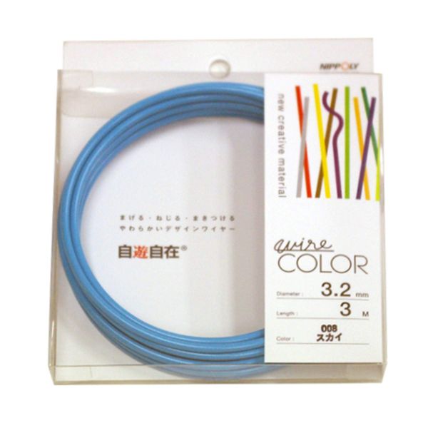 NIHON KASEN Color Wire, Flexible Annealed Wire, Vinyl Chloride, 1-inch (3.2 mm) Wire Diameter, 9.8 ft (3 m) Long, 1 Roll, 22373208