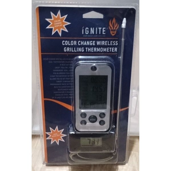 Ignite Color Change Wireless Grilling Thermometer Brand New