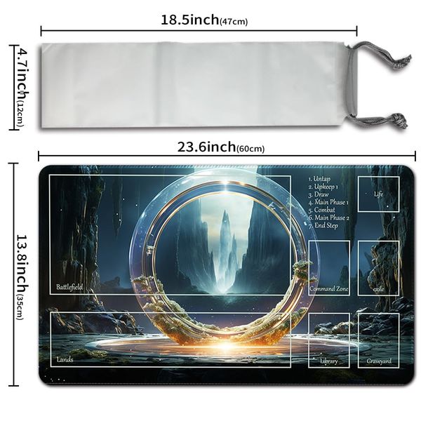 Sol Ring - Brettspiel MTG Spielmatten+Kostenlose wasserdichte Bag,Stitched Edges,Smooth Rubber Surface,MTG PlayMat with Zones(An Original MTG Playmat)