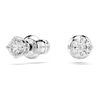 Swarovski Attract stud earrings, Round cut, Small, White, Rhodium plated
