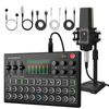 RHM Podcast Equipment Bundle, All-in-One Audio Interface DJ Mixer with Microp...