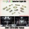 Fits 2007-2014 GMC Yukon WHITE LED Interior Light Package Replacement Kit 13 PCS