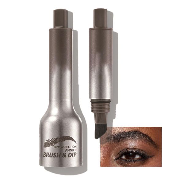 Liquid Eyebrow Brush, Liquid Microblading Eyebrow Pen, Brow-Fection Angled Brush & Dip-Chocolate, Brush Hair-Like Strokes Natural Shaping Outlining Filling Brow (ESPRESSO)