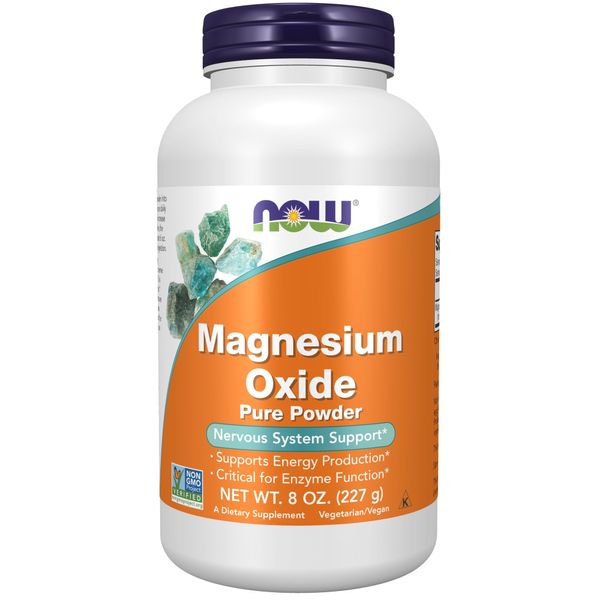 NOW Foods Supplements, Magnesium Oxide, Enzyme Function*, Nervous System Support*, 8-Ounce