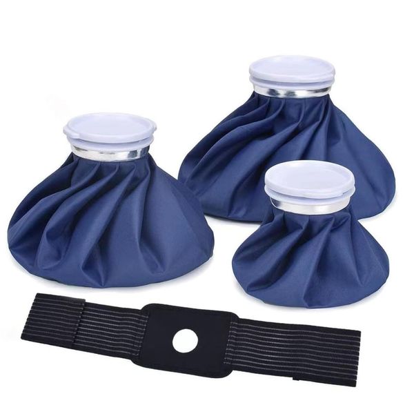 Generic 4-Pack Reusable Ice Cold Pack, Hot & Cold Therapy Bags, 3 Sizes (6"/9"/11"), Dark Blue