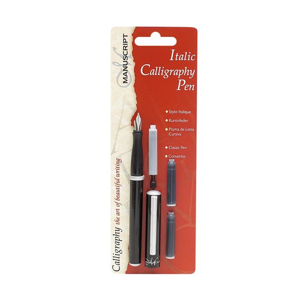 Manuscript Left Handed Nib Italic Pen, Black