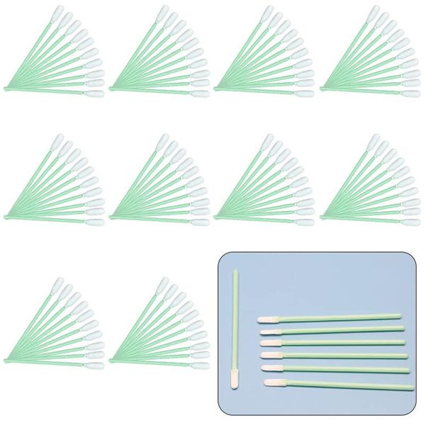 KRGNPLE Industrial Cotton Swabs, Sponge Swabs, Anti-Static Swabs for Printers, Disks, Lenses (Size: 71mm, Round Head, Pack of 100)