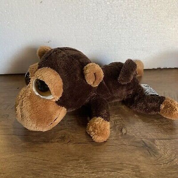 Russ Diggleby Plush Stuffed Brown Monkey Big Sleepy Eyes 11"  Soft Toy