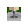 Galvanised 100-150mm Height Adjustable Elevated Post Base Support (Size: 100 x 100mm)