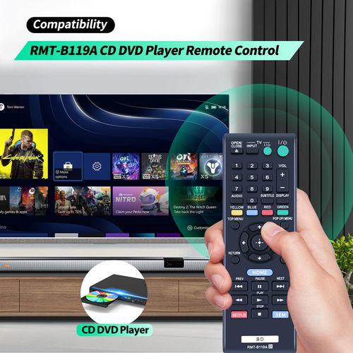 New RMT-B119A Remote Compatible with Sony Disc DVD Player BDP-BX59 BDP-S390 BDP-S590 BDP-BX110 BDP-S1100 BDP-S3100 BDP-BX310 BDP-BX510 BDP-S580 DP-BX510 BDP-BX59 BDP-BX39