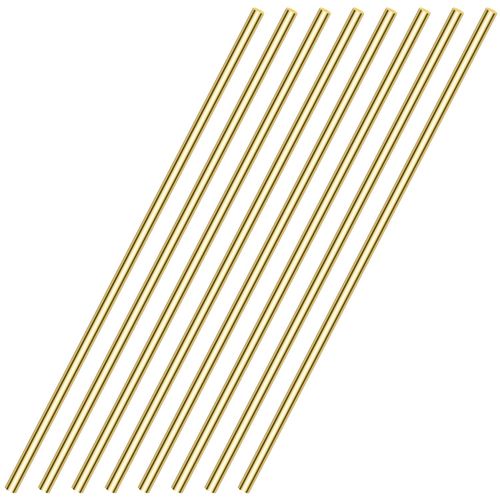 8 Pieces 12 inches 5/32 inch/4.0mm Brass Rods, Sutemribor Brass Solid Round Rod Lathe Bar Stock, 5/32 inch/4.0mm in Diameter, 12 inches in Length