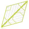 60° Green Acrylic Diamond Quilting Ruler - 43x25cm Precision Patchwork Template for Sewing & Piecing