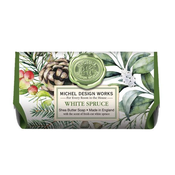 Michel Design Works Large Bath Soap Bar, White Spruce