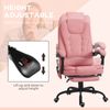 7-Point Vibrating Massage Office Chair with High Back Pink