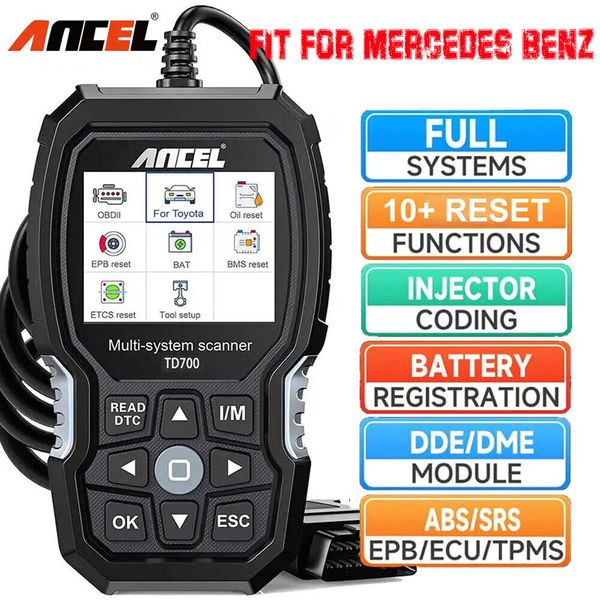 ANCEL BZ700 OBD2 Scanner fit for Mercedes Benz Car Code Reader Diagnostic Tool 