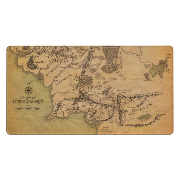 MTG Playmat TCG Playmat Board Game Card Game Trading Card Game Play mat Desk pad Original Hand-Painted Stitched Edges Smooth Surface Rubber Base Old Map 23.6x13.8in