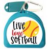 Softball Mouthguard Case with Carabiner & ID Tag (Aqua)
