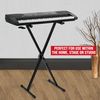 Crystals Foldable Electronic Keyboard Piano Stool and Stand - Double/Single Braced X Frame - Black