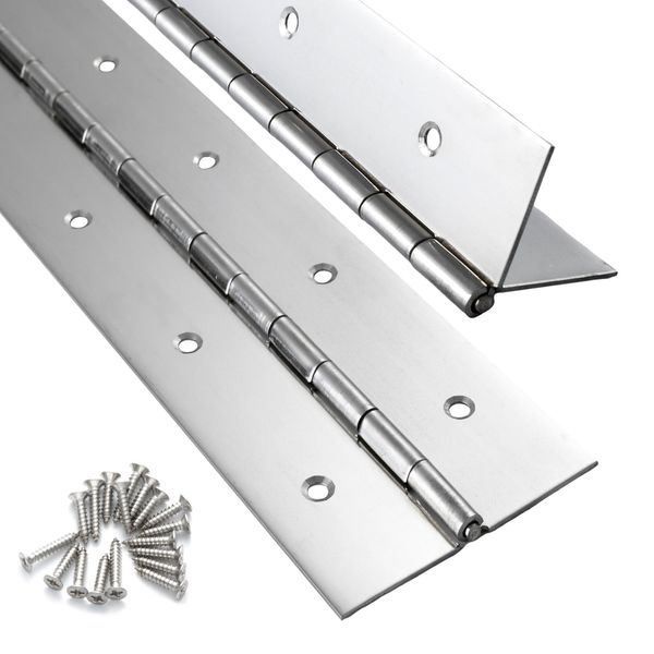 2 Pack Heavy Duty Piano Hinge 12 Inch x 2 Inch Width, 0.047'' Thick Stainless...