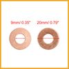 Partuto 20 Pcs 9mm Inner Dia Copper Washers Flat Sealing Gaskets Ring Replacement