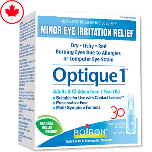 Boiron Optique 1 Eye Drops 30 Doses - Relieves Minor Eye Irritations, 1 Pack