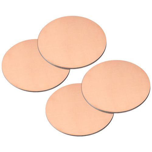 uxcell Pure Copper Sheet, 4pcs 1 3/4" x 0.04" 18 Gauge T2 Copper Metal Round Plate for Crafts, Electrical Repairs