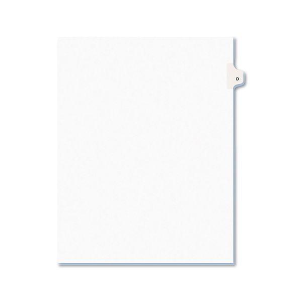 Avery 01404 Exhibit Side Tab Divider, Printed: D, Letter Size, White, 25/Pack