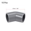 sourcing map PVC Pipe Fitting 45 Degree Elbow Gray 20mm Socket 10pcs