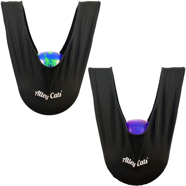 Alley Cats Bowling Ball Seesaw 2 Pack | Black Microfiber | Great Value | Premium See Saw Polisher/Cleaner Towel