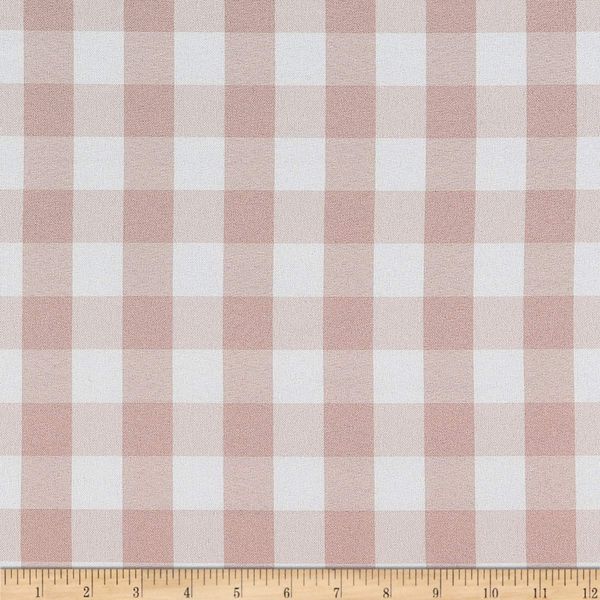 Picnic Gingham Yarn-Dyed Blush Pink/White, Fabric by the Yard