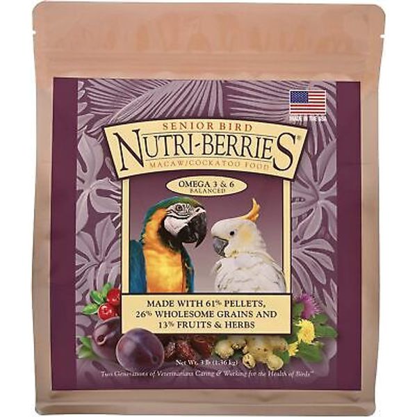 LAFEBER'S Senior Bird Nutri-Berries Pet Food, Made with Non-GMO and 3 lb