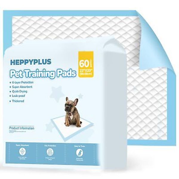 60 Count Dog Pee Pads 22"x23", Disposable Puppy Pads Pee Pads for Dogs, Pet T...