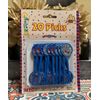 Patriotic Plastic Picks With Laser Sticker Round Blue, 20ea Package New Sealed