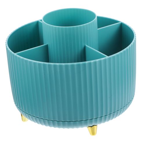 PACKOVE Rotating Makeup Brush Holder Organizer 5-Slot 360° Dustproof Desktop Storage for Cosmetics and Office Supplies Cute Makeup Brush and Pencil Cup for Vanity and Desk