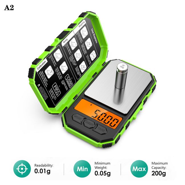 AMIR Digital Milligram Scale, 50g Portable Mini Scale, 0.001g Precise  Graduation, Professional Pocket Scale with 50g Calibration Weights Tweezers