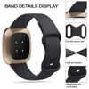 Fitbit Compatible Strap Pack for Versa 3 & Sense, Soft Silicone Replacement Straps (Black/Grey/Navy Blue, Small)